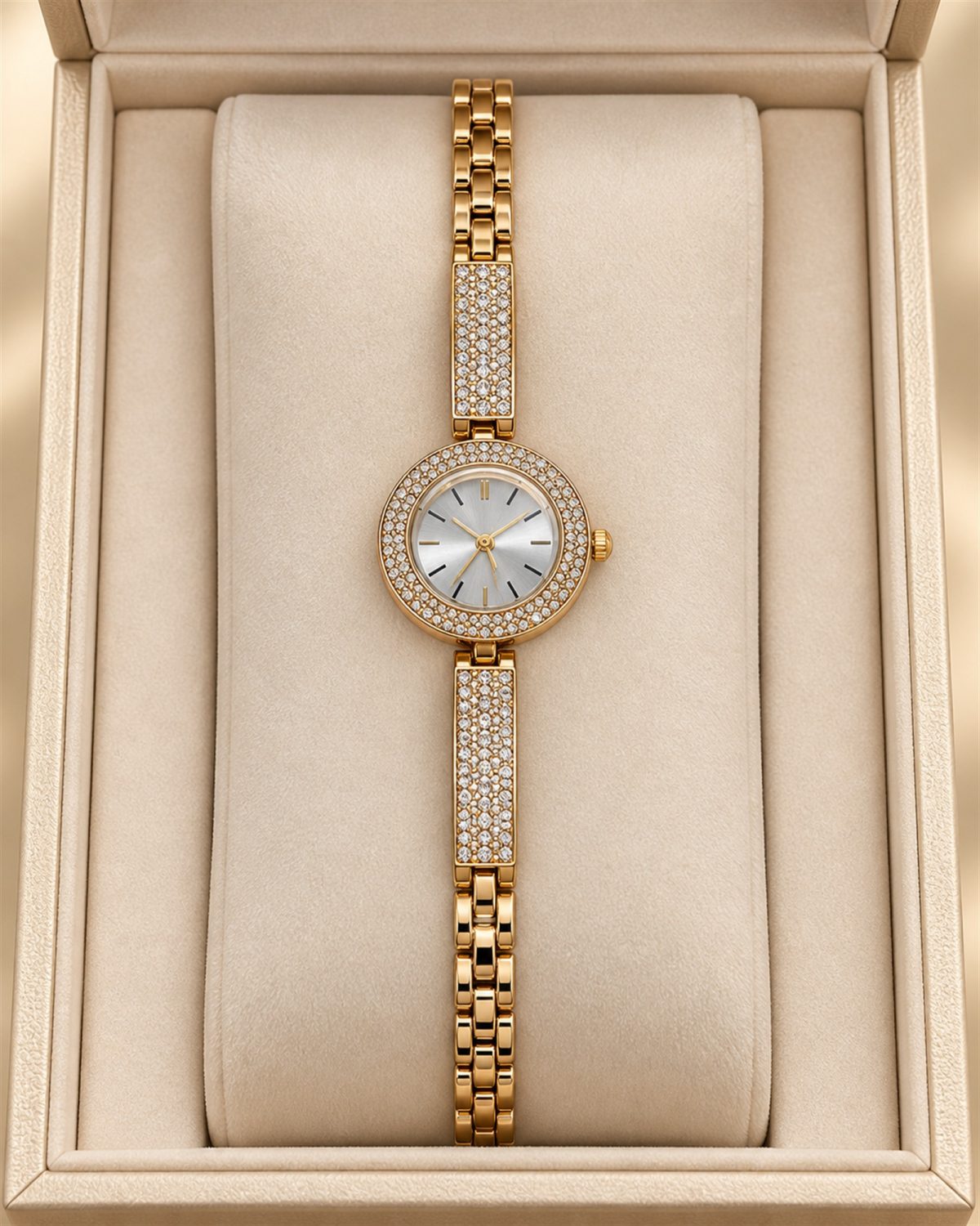 Celeste Crystal Pavé Gold Jewellery Watch