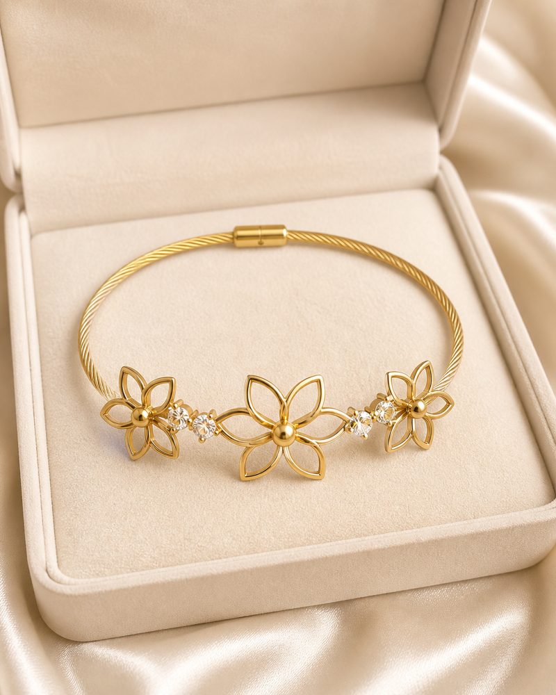 Golden Blossom Magnetic Bracelet
