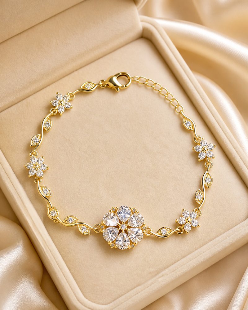 Celestial Crystal Bloom Vine Bracelet