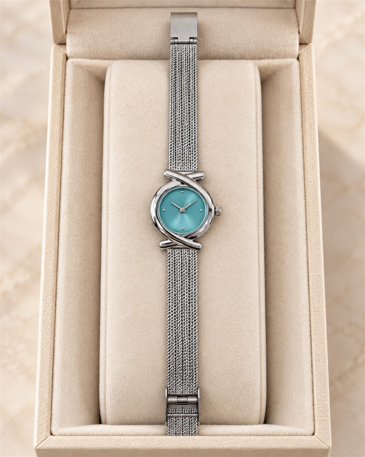 Aqua Orbit Silver Mesh Watch
