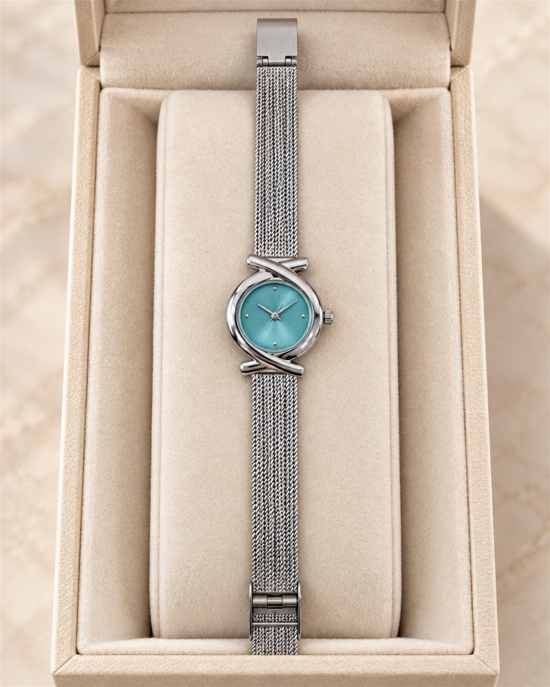 Aqua Orbit Silver Mesh Watch