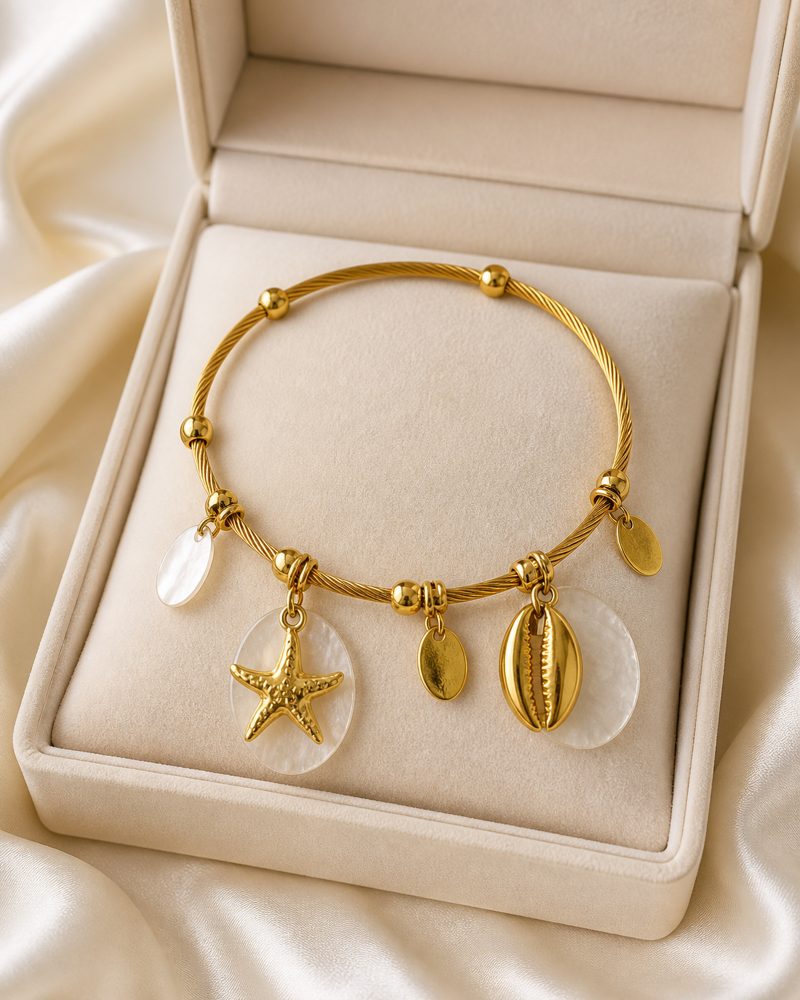 Coastal Treasures Shell & Starfish Charm Bracelet