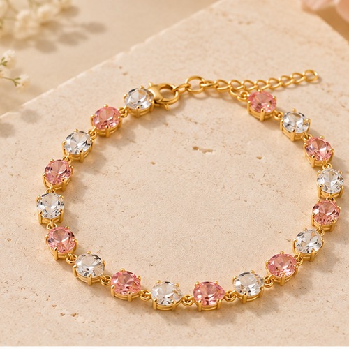 Blush Crystal Tennis Bracelet
