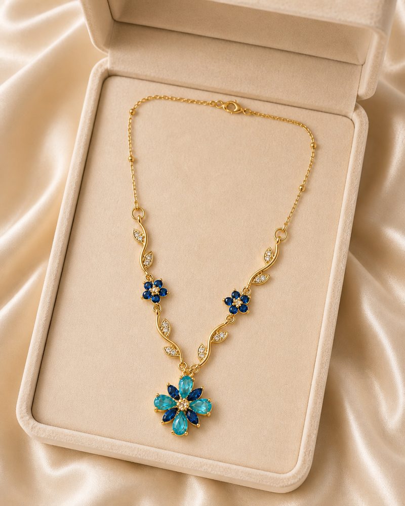 Blue Blossom Vine Necklace