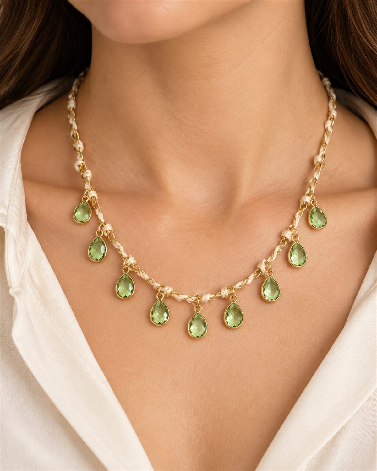 Green Dewdrop Necklace