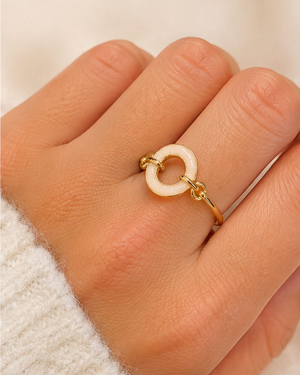 Ivory Orbit Adjustable Waterproof Ring
