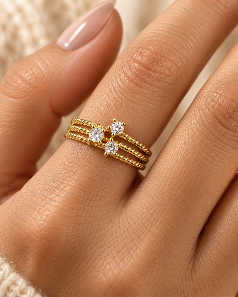 Starlight Trio Adjustable Ring