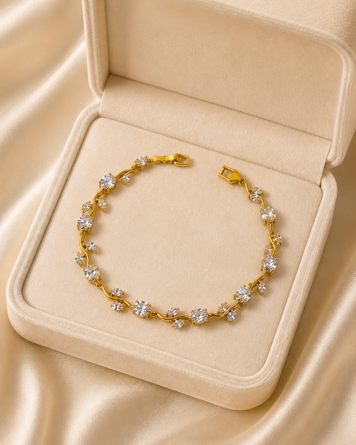 White Crystal Tulip Bracelet