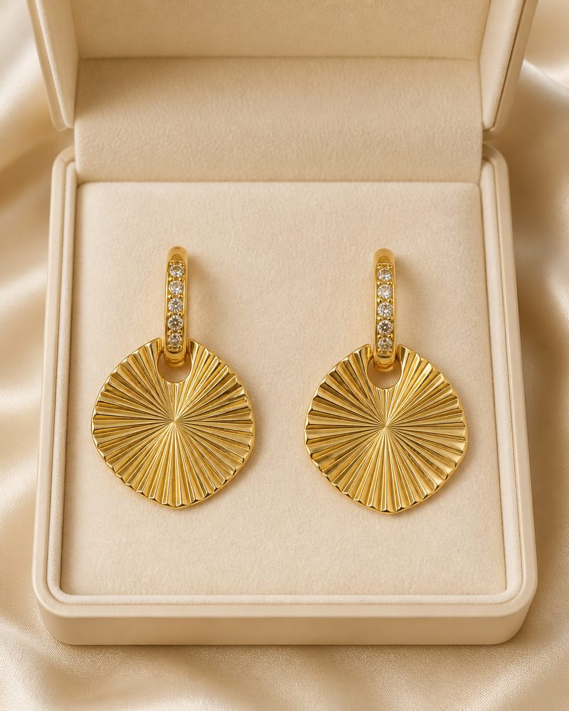 Radiant Sunburst Fan Drop Earrings