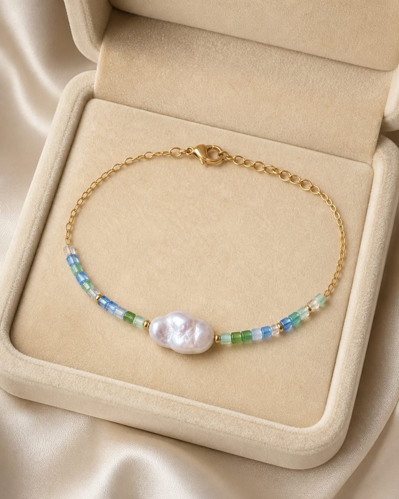 Ocean Cube Baroque Pearl Bracelet