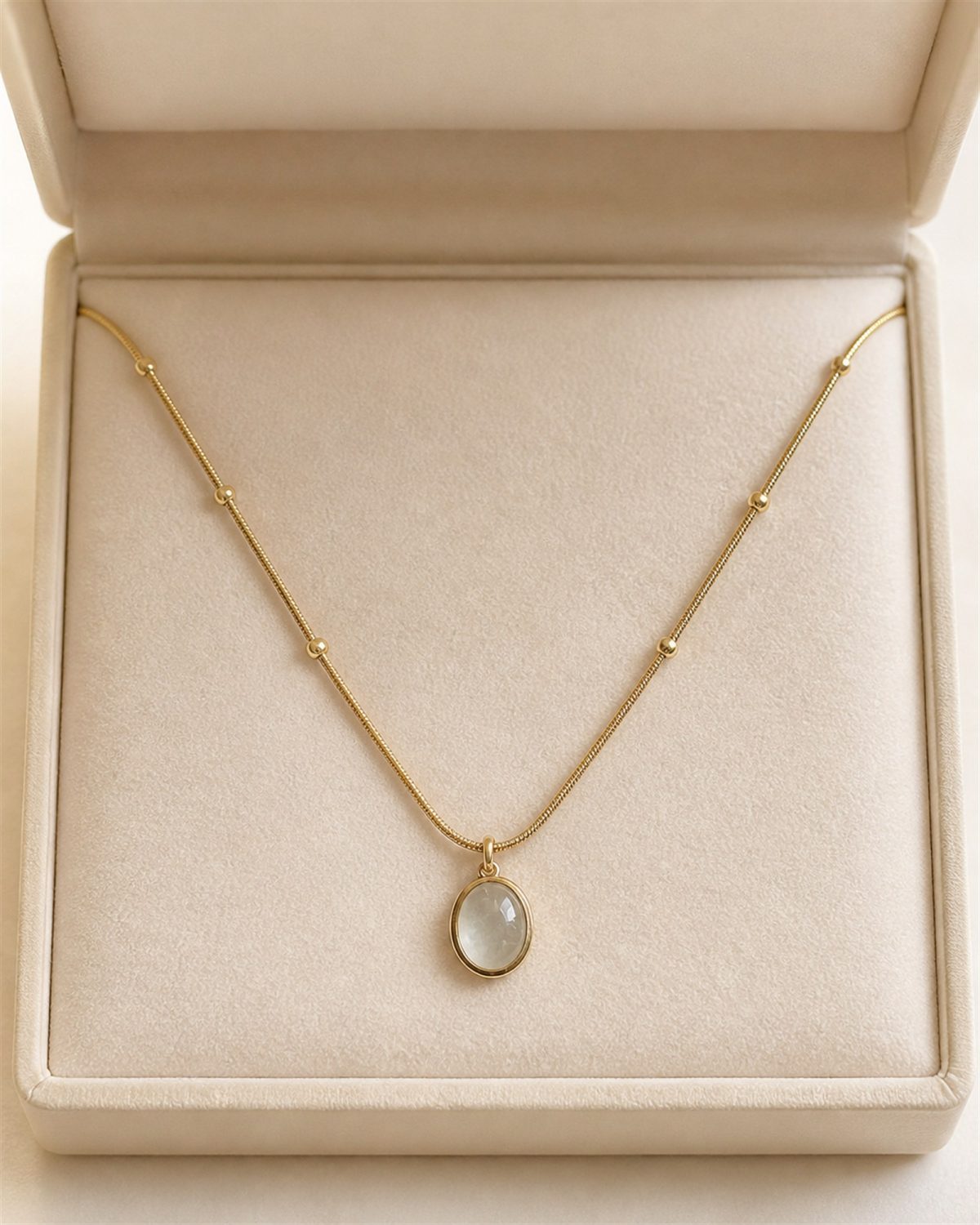 Moonmist Oval Pendant Necklace