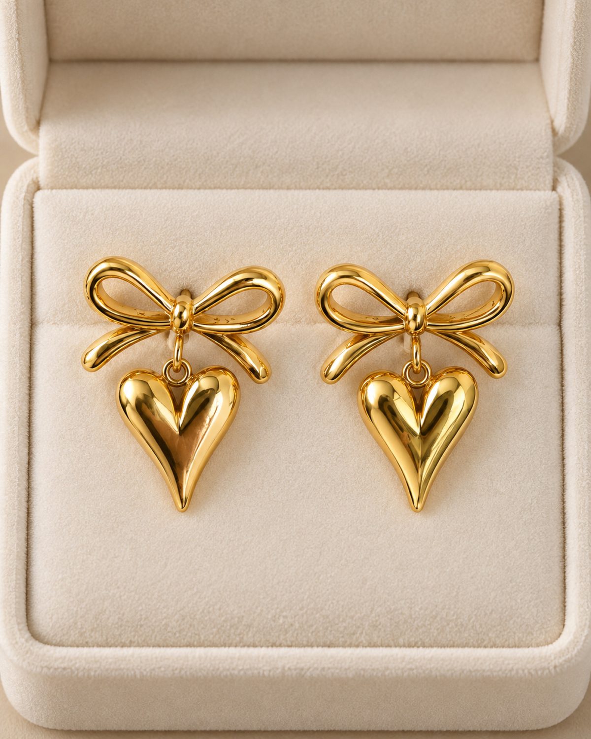 Amora Bow & Heart Drop Earrings