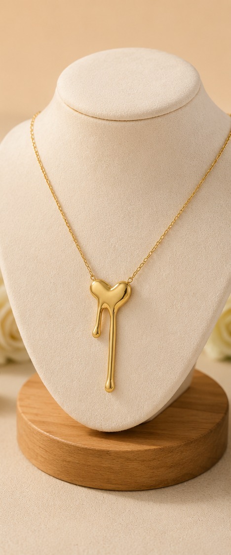 Dripping Heart Pendant Necklace