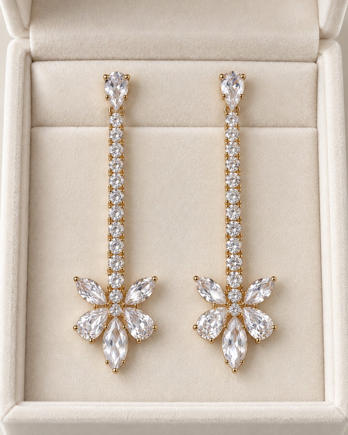 Celeste Clear Stone Cascade Earrings
