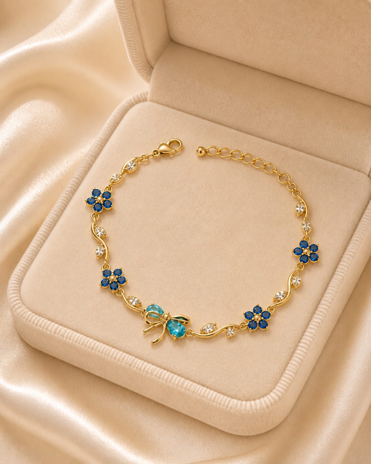 Blue Blossom Bow Vine Bracelet