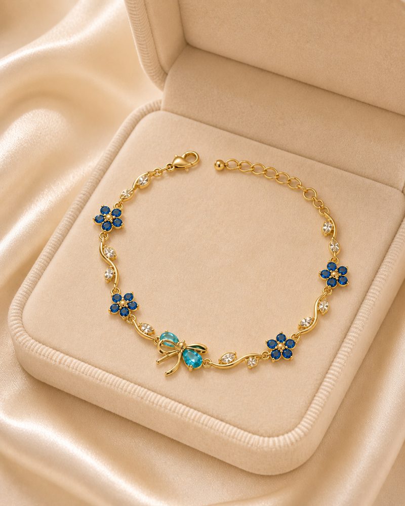 Blue Blossom Bow Vine Bracelet
