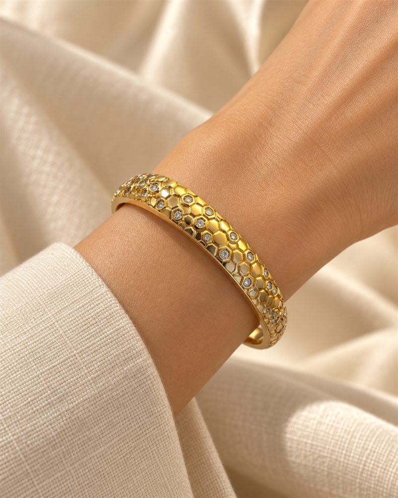Honeycomb Sparkle Bangle