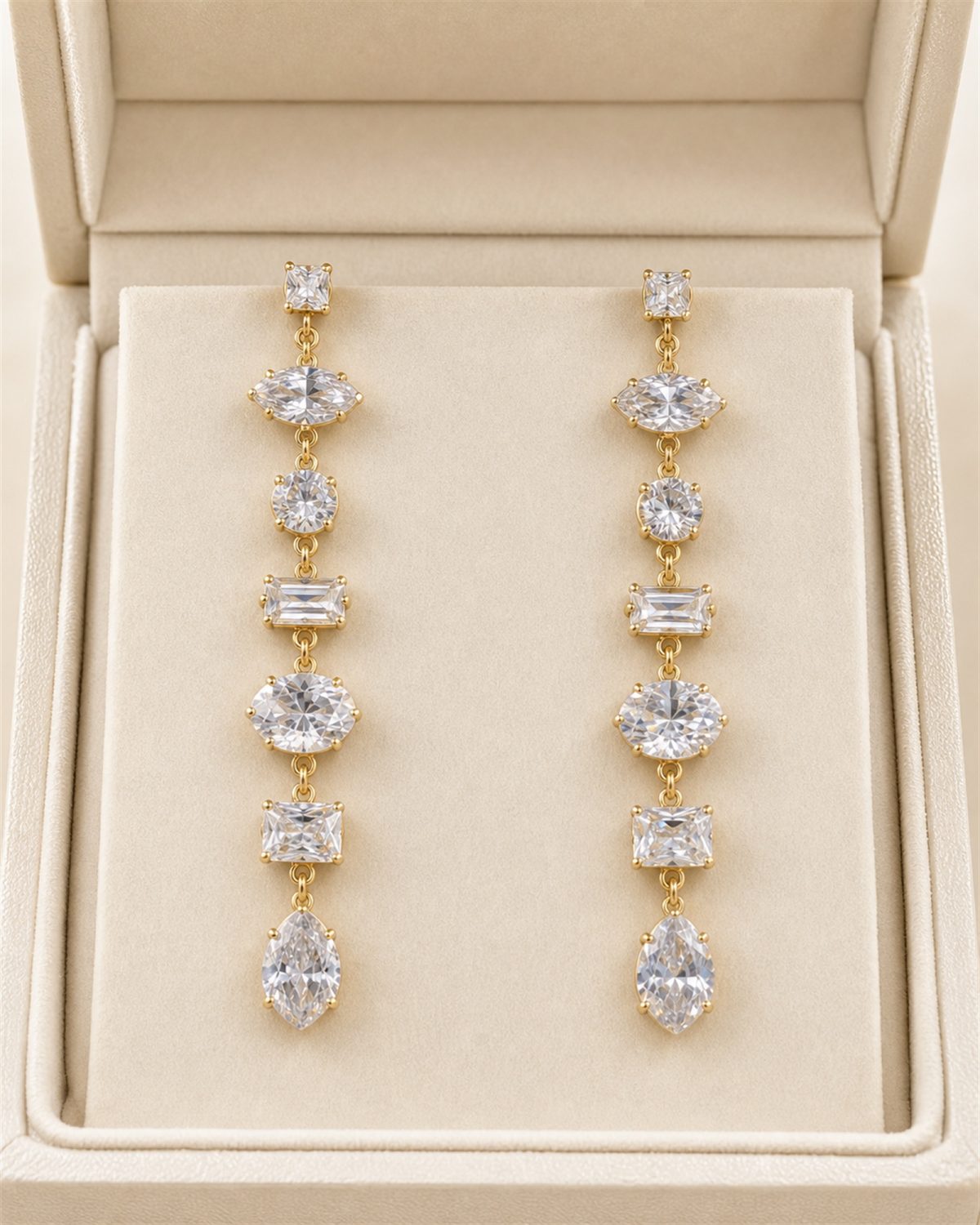 Celestia Mixed-Cut Crystal Drop Earrings