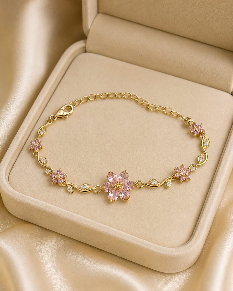 Blush Blossom Crystal Vine Bracelet