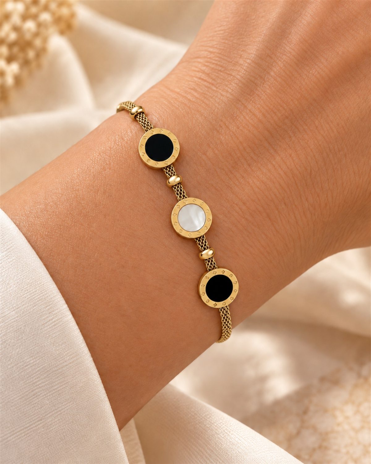 Midnight Pearl Trio Bracelet