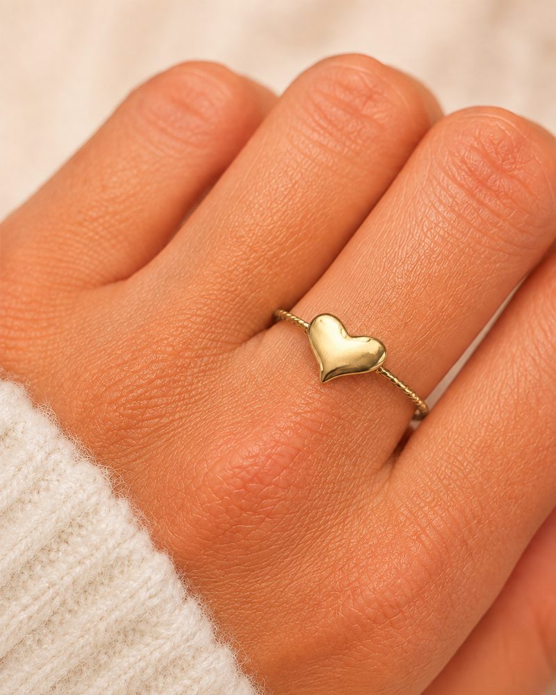 Golden Heart Adjustable Ring