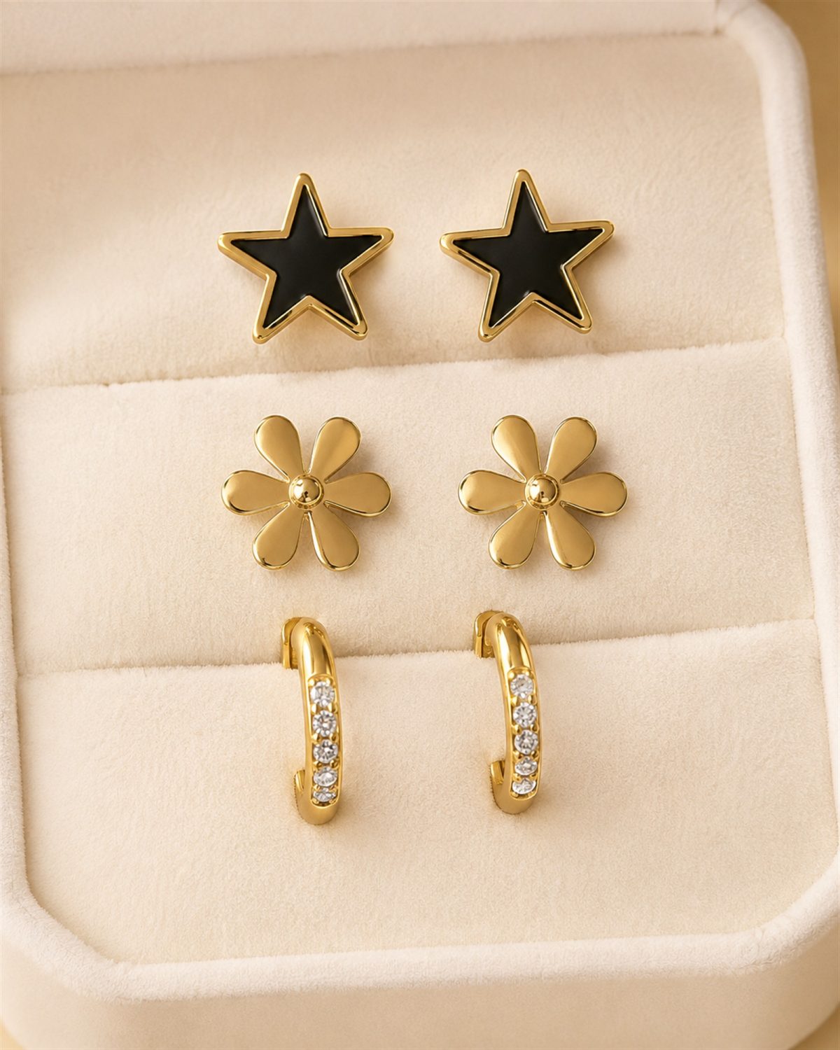 Star & Bloom Trio Earring Set