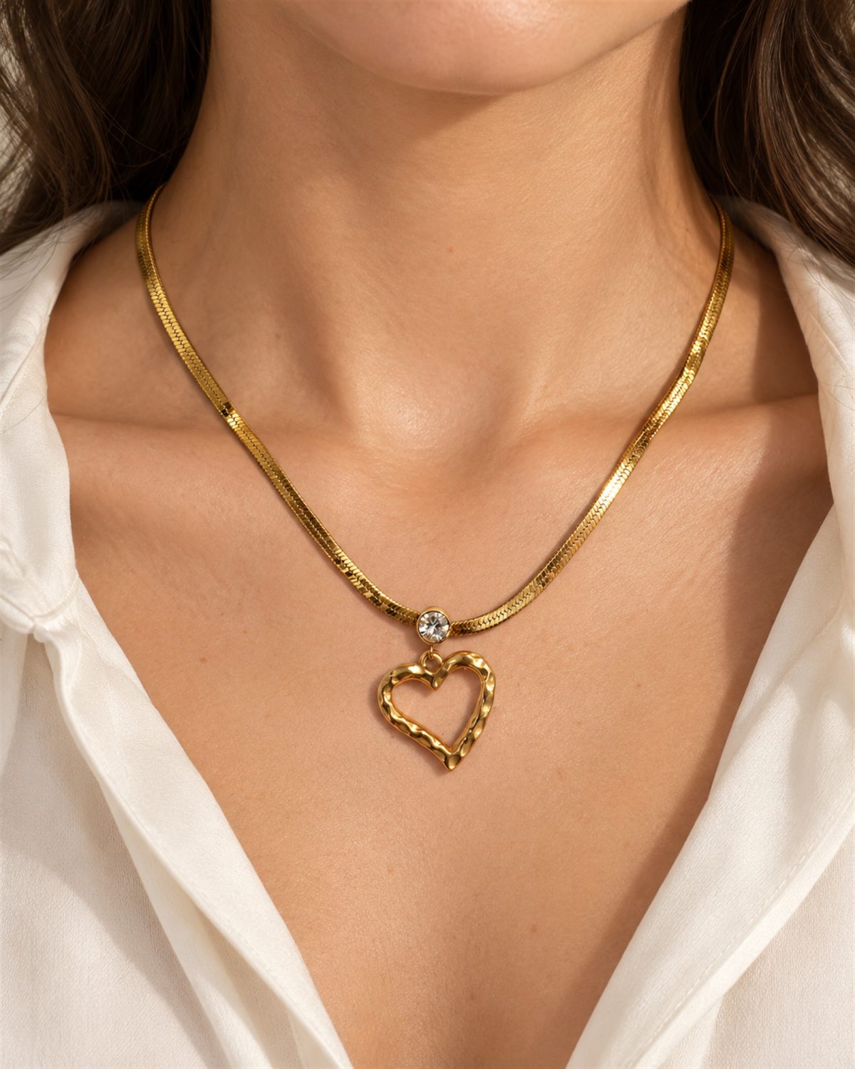 Golden Open Heart Necklace