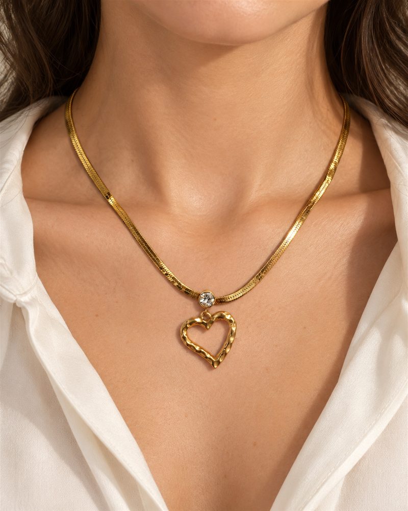 Golden Open Heart Necklace