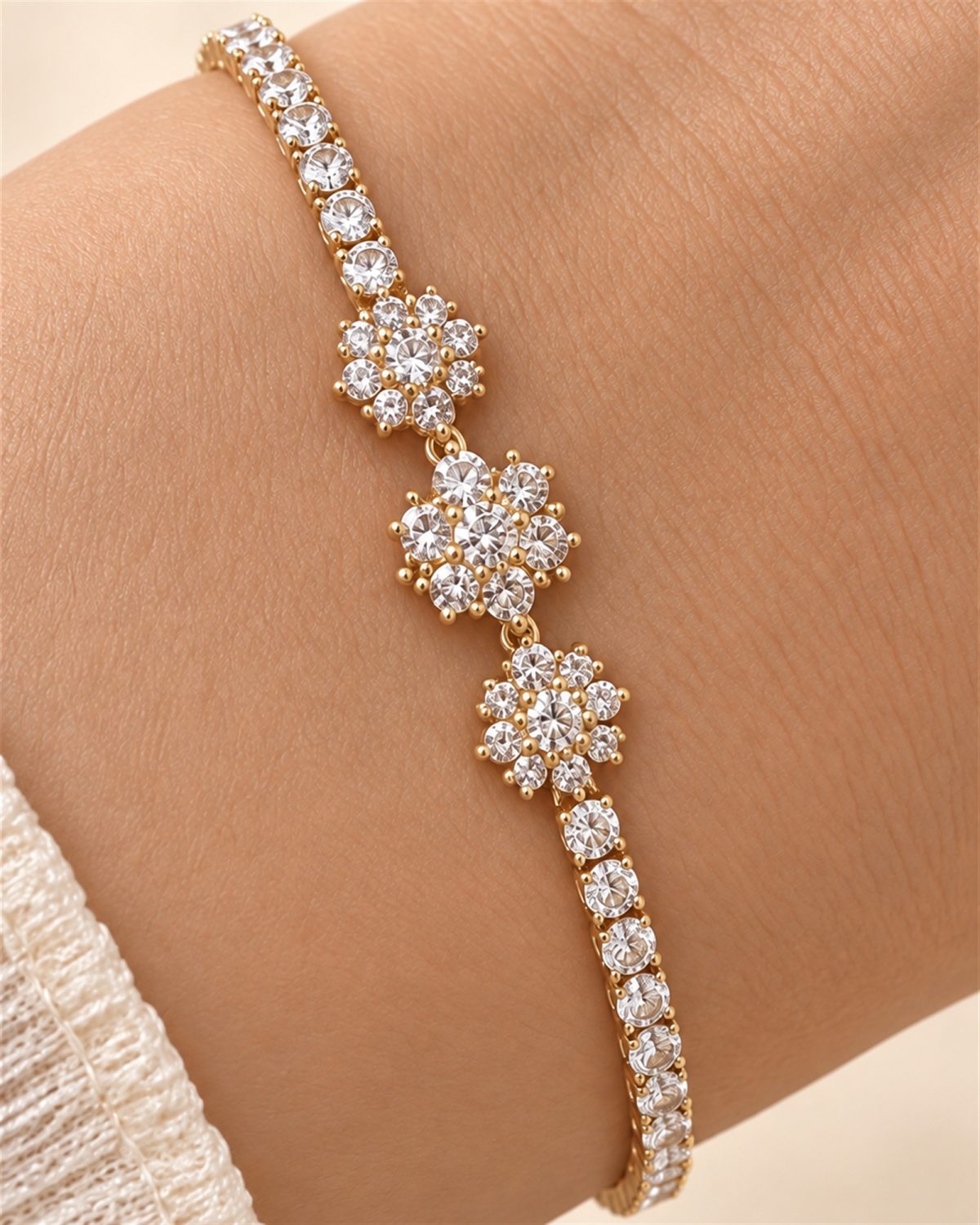 Crystal Blossom Trio Bracelet