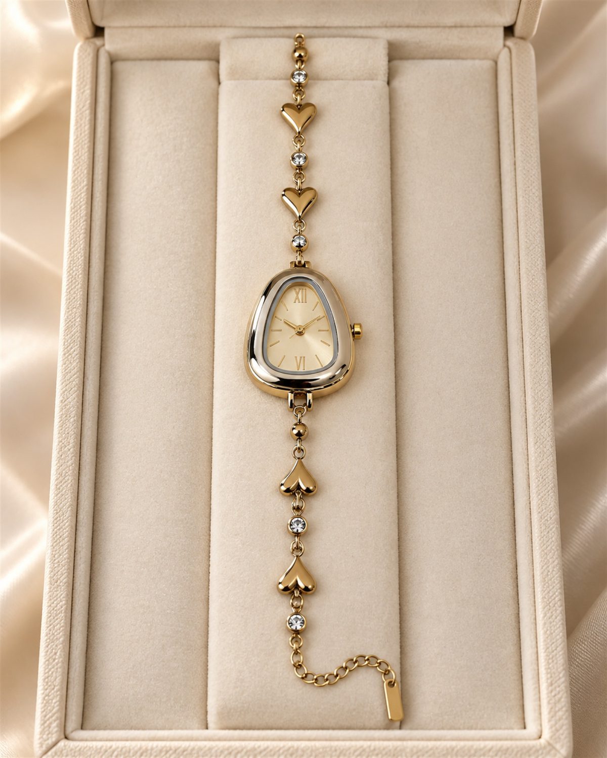 Golden Heart Pear-Dial Jewellery Watch