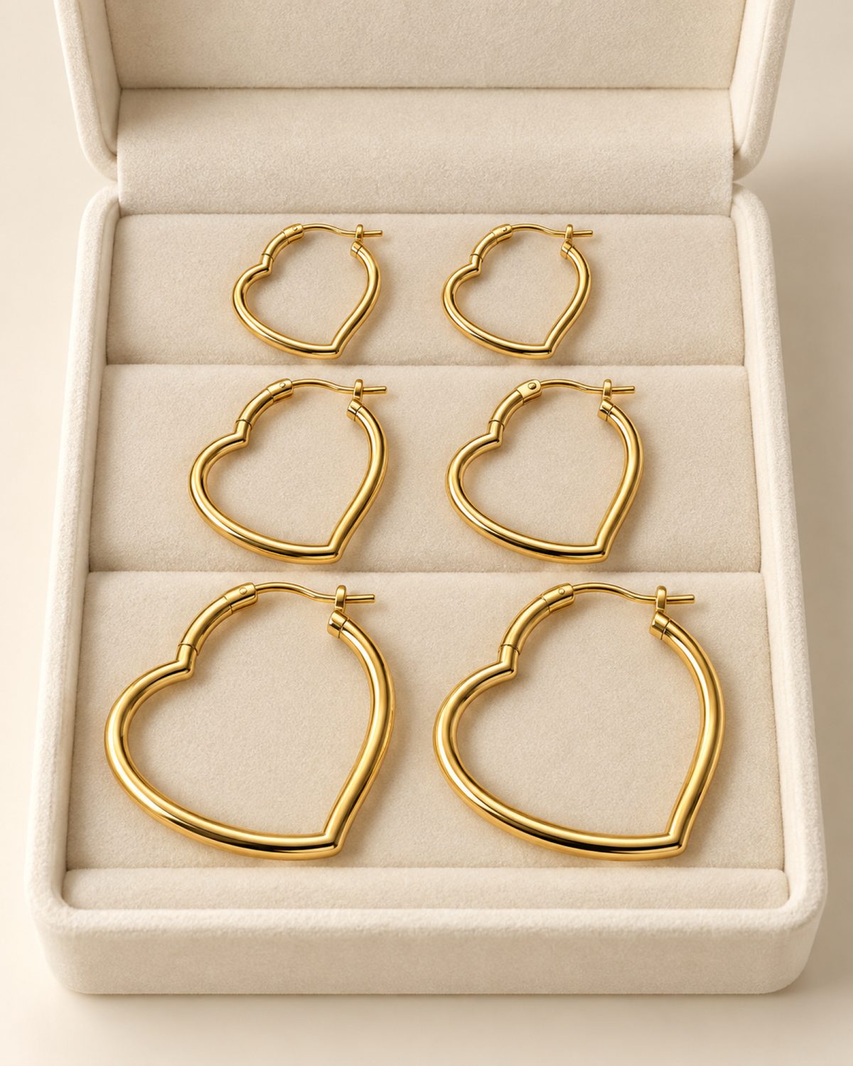 Golden Heart Hoop Trio