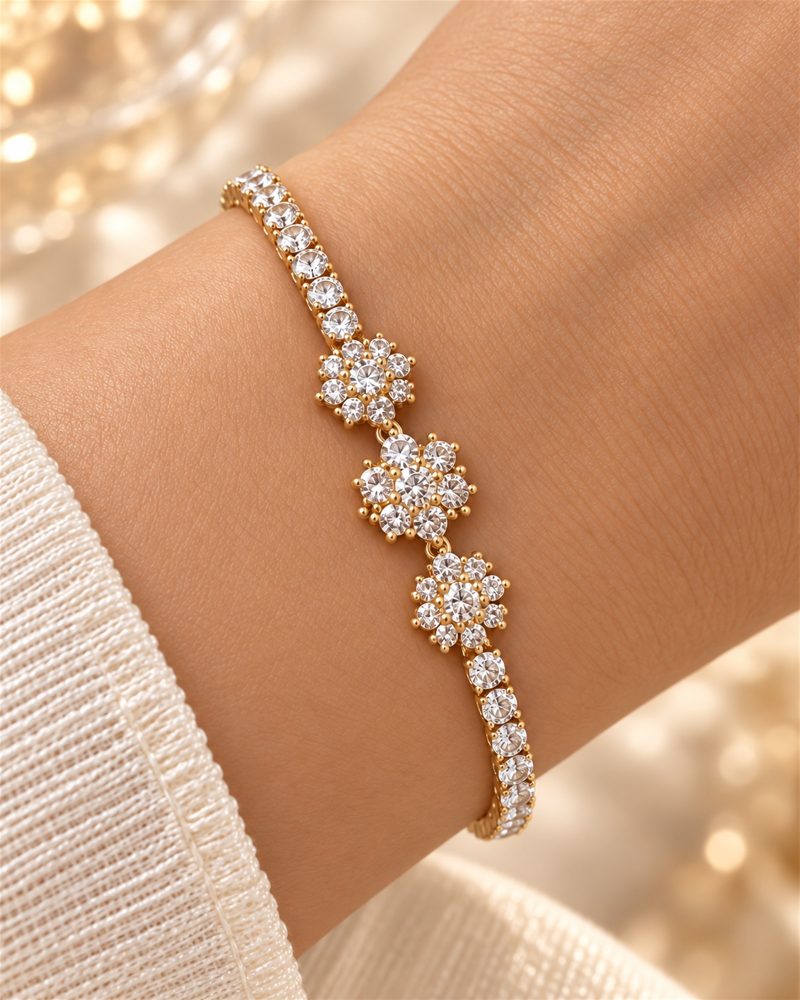 Crystal Blossom Trio Bracelet