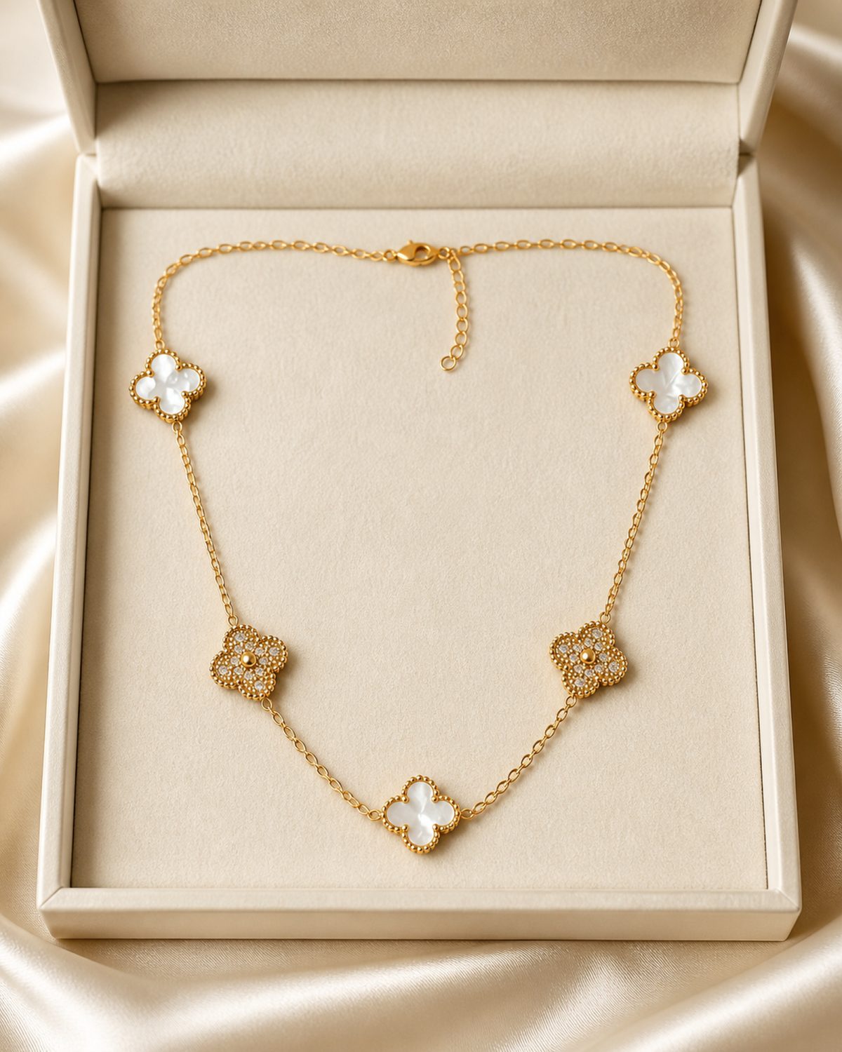 Celeste Five-Clover Station Necklace