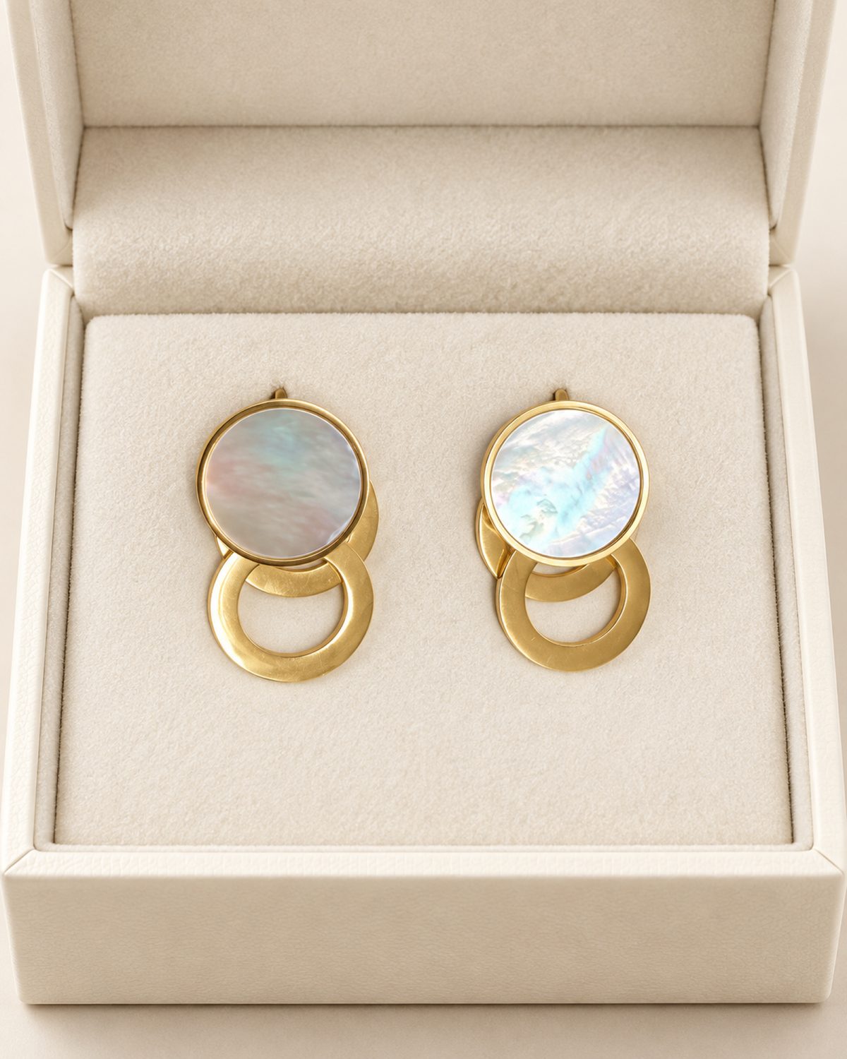 Luna Pearlescent Ring Drop Earrings