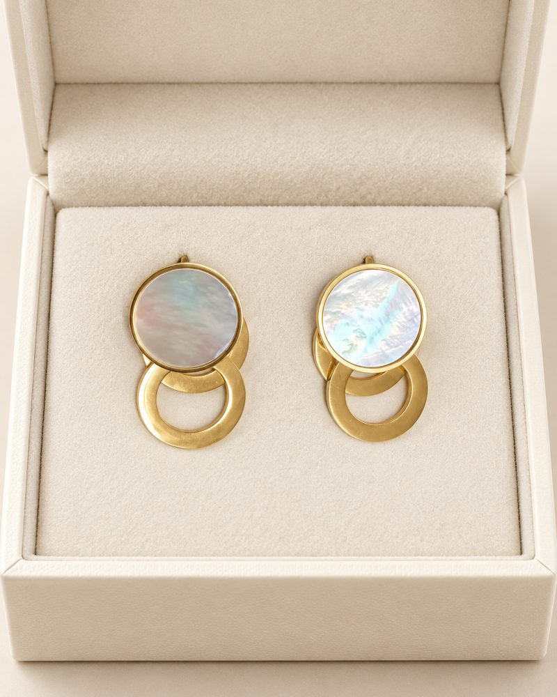 Luna Pearlescent Ring Drop Earrings